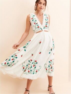 white christmas dresses TROPICAL FLIGHT STRIPES MULTICOLOR MIDI DRESS – Goyco Limited